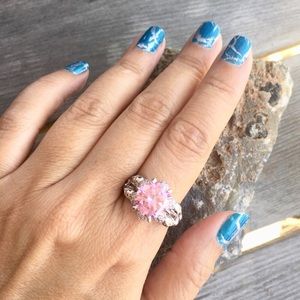 Pink Sapphire Skeleton Ring Size 10